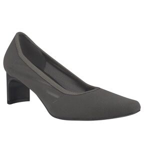 Impo Gray Pointed Mid-Block Heel Pump